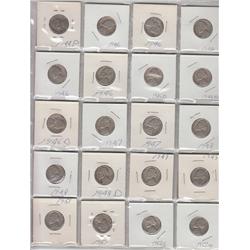 SHEET OF OLD NICKELS MANY FROM 1940s