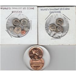 WORLD SMALLEST COIN SET AND PENNY IN ACRYLIC