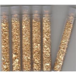 6 VIALS OF GOLD FLAKE