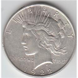 SILVER DOLLAR $1 PEACE 1922