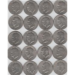 LOT OF 20 $1 IKE EISENHOWER DOLLARS MIXED DATES