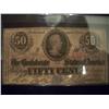 Image 1 : RARE 1863 50 Cent Confederate States Of America Note