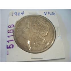 1904 Morgan Silver Dollar, VF-20