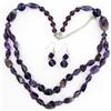 Amethyst & Crystal Necklace Earring Set (JEW-3449)