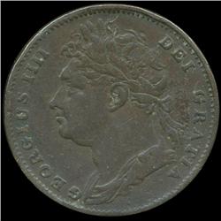 1821 Britian 1/4p VF/XF (COI-8856)