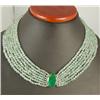 570twc Emerald/Aquamarine Multi-strand Necklace Earrings (JEW-1144)