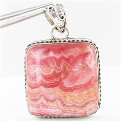 110twc Rhodocrosite Sterling Pendant (JEW-3372)