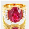 Image 1 : 23.2twc Lab Diamond/Ruby Gold Vermeil Ring (JEW-3516)