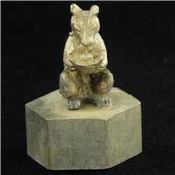 Vintage Chinese Silvered Bronze Seal Stamp (ANT-1641)