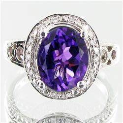 29.35twc Purple Amethyst Diamond 14k Gold Ring (JEW-3395)