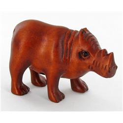 Handcarved Boxwood Rhino Netsuke (ANT-1515)