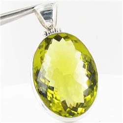 160twc Lemon Citrine Sterling Pendant (JEW-3357)