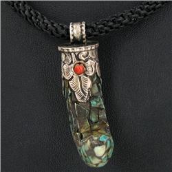 Tibet Nickel Turquoise Coral Choker Necklace (JEW-3269)