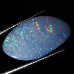 6ct Australian Black Opal Doublet Full Fire (GEM-36424)