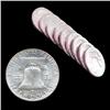 1957P/D FBL Franklin 50c Silver MS64-65 9pc Roll (COI-7675)
