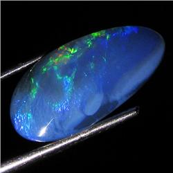 6.3ct Australian Black Opal Doublet Full Fire (GEM-36458)