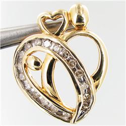 11.55twc Diamond 10k Gold Heart Pendant (JEW-3382)