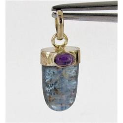 15twc Neon Tourmaline& Amethyst Pendant w/Sterling (JEW-1723)