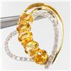 16.6twc Citrine Diamond 14k Gold Heart Pendant (JEW-3381)