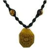 Chinese Handcarved Tiger Eye Pendant Choker Necklace (ANT-1362)