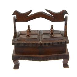 Handcarved Teak Spice Tobacco Container (CLB-264)
