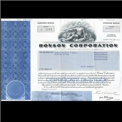 1980s Ronson Stock Certificate Scarce (CUR-06411)