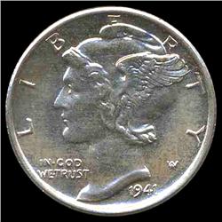 1941S Mercury Dime Gem MS66 FB Prooflike (COI-8382)