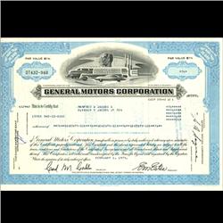 1970s Genaral Motors Stock Certificate (COI-3335)