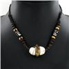 Tibet Shell Agate Bead Nickel Necklace (JEW-3274)