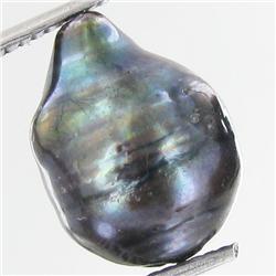 10.22ct Baroque Peacock Black South Sea Saltwater Pearl (GEM-33257)