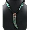 Tibet Nickel Turquoise Coral Choker Necklace (JEW-3298)