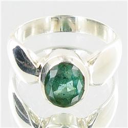29.47twc Colombian Emerald Sterling Ring (JEW-2741)