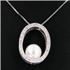Pearl Diamond 14k Pendant Necklace (JEW-2832)