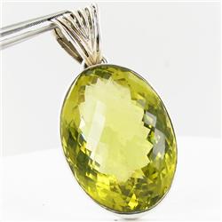 140twc Lemon Citrine Sterling Pendant (JEW-3354)