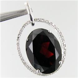 20.25twc Garnet Diamond 14k Gold Pendant (JEW-3384)