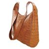 Image 2 : Ladies Golden Tan Crocodile Skin Handbag Purse (ACT-274)
