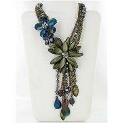 1450twc Agate Pearl MOP & Crystal Necklace (JEW-2471)