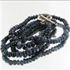 112ct Blue Sapphire Beads Necklace Semi-clear (JEW-1804)