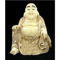 Chinese Handcarved Bone Seated Buddha (CLB-711)