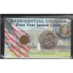 1909 WHEAT CENT 1978 IKE $1