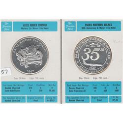 2 SILVER PROOF ROUNDS COMMEMORATIVE CLAD