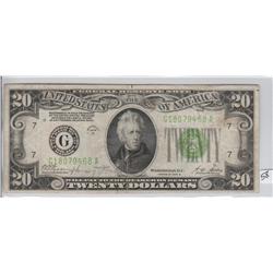 $20 REDEEMABLE IN GOLD 1928 B