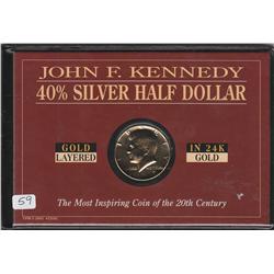 40% SILVER GOLD PLATED KENNEDY HALF 1967