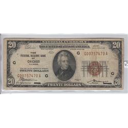 $20 FRBN 1929 BROWN SEAL