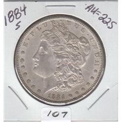 1884 S $1 MORGAN  HIGH GRADE AU BID = 225