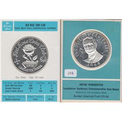 2 PROOF SILVER ROUNDS COMMEMORATIVE CLAD