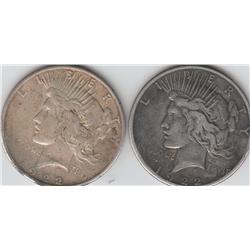 2 1922 S PEACE DOLLARS