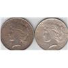 Image 1 : 2 $1 PEACE SILVER 1922 1923