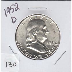1952 D FRANKLIN HALF UNC