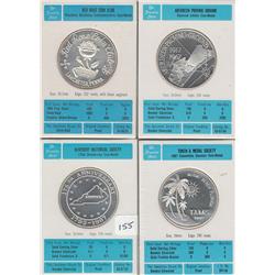 GROUP OF 4 SILVER ROUNDS COMMEMORATIVE CLADS